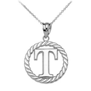 Fine Silver Initial Letter N J T H S A K Necklace
